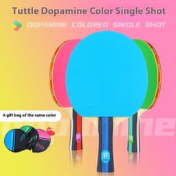 image-Colorful Pure Wood Single Racket Cover Professional High Elastic Long Handle Horizontal
