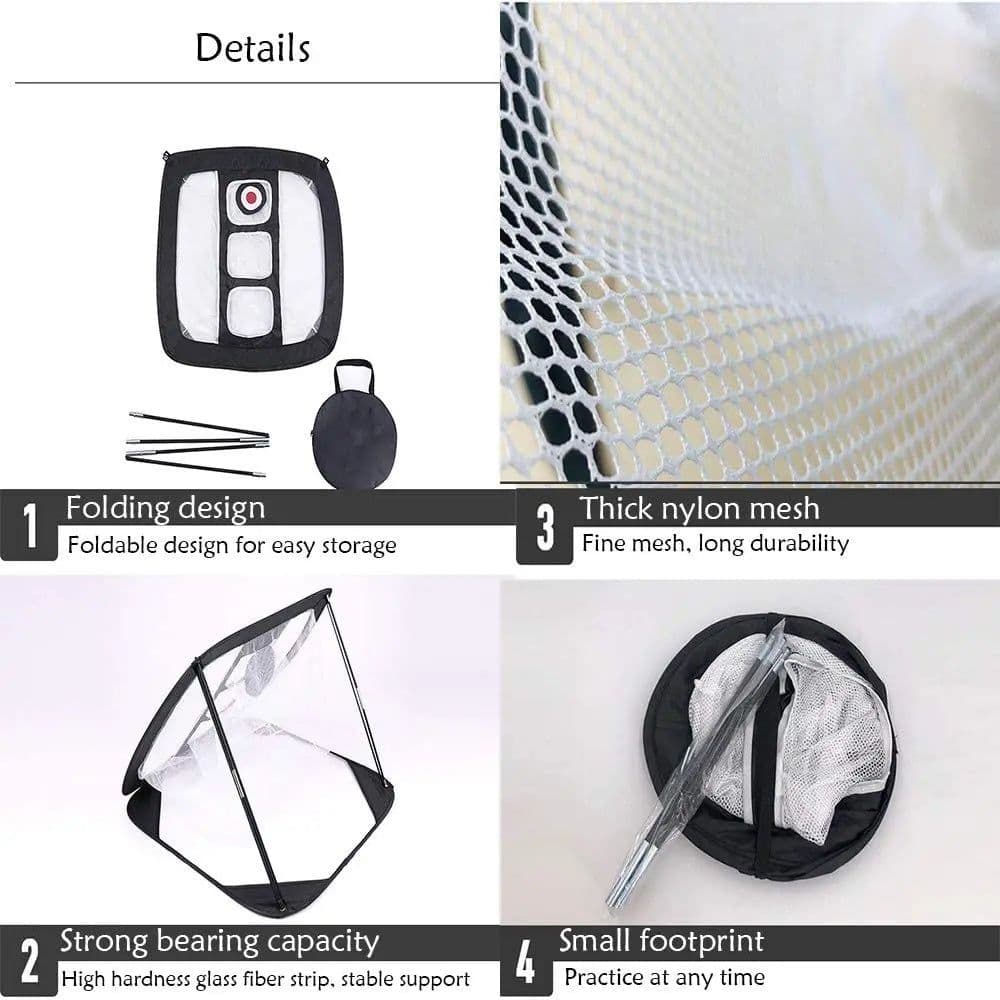 image-Indoor Outdoor Foldable P Op Up Hitting Training Target Driving Practice Golf Chipping Net
