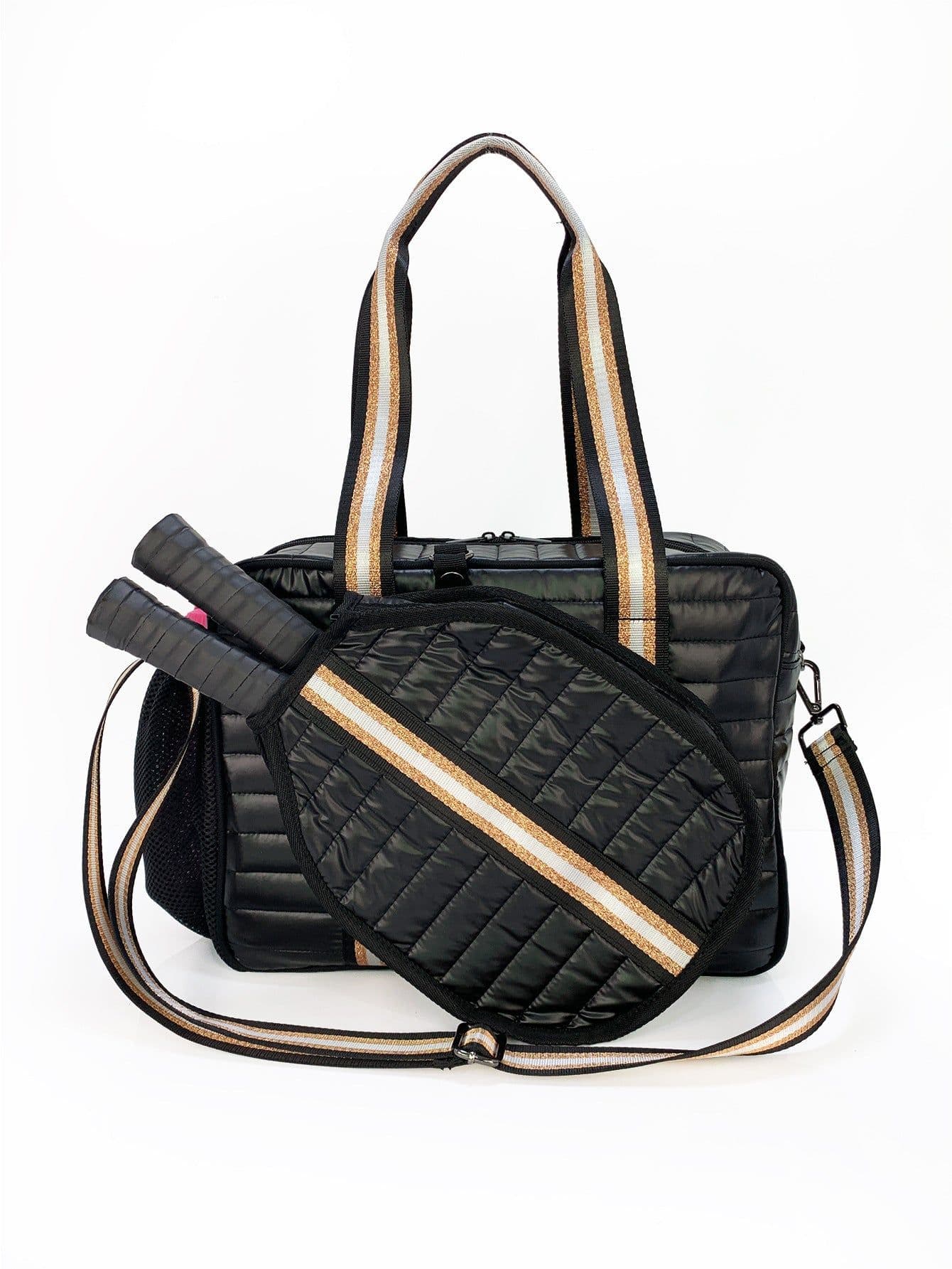 image-Fashion Striped Hand-carrying Crossbody Shoulder Tennis Pack
