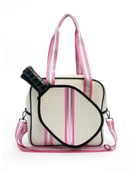 image-Fashion Striped Hand-carrying Crossbody Shoulder Tennis Pack
