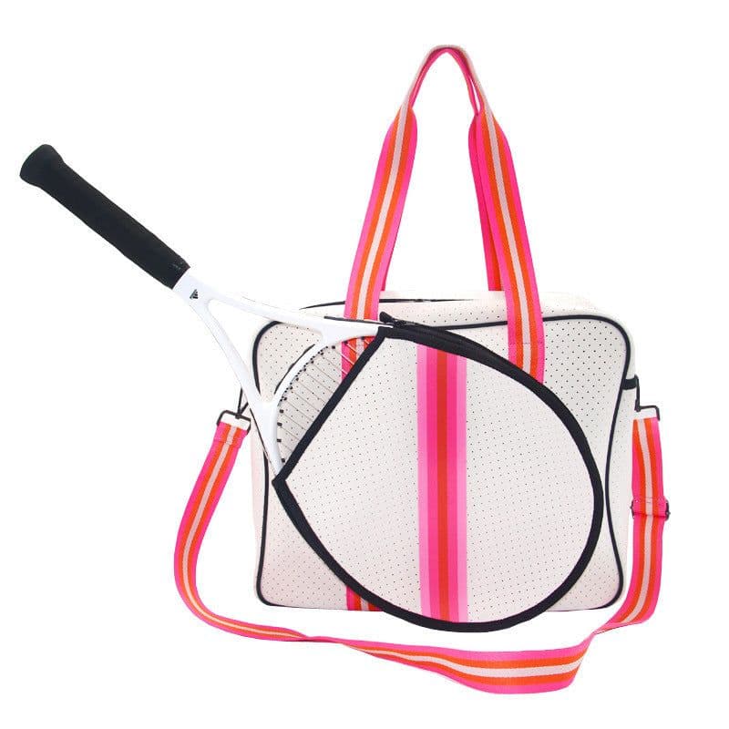 image-Fashion Striped Hand-carrying Crossbody Shoulder Tennis Pack