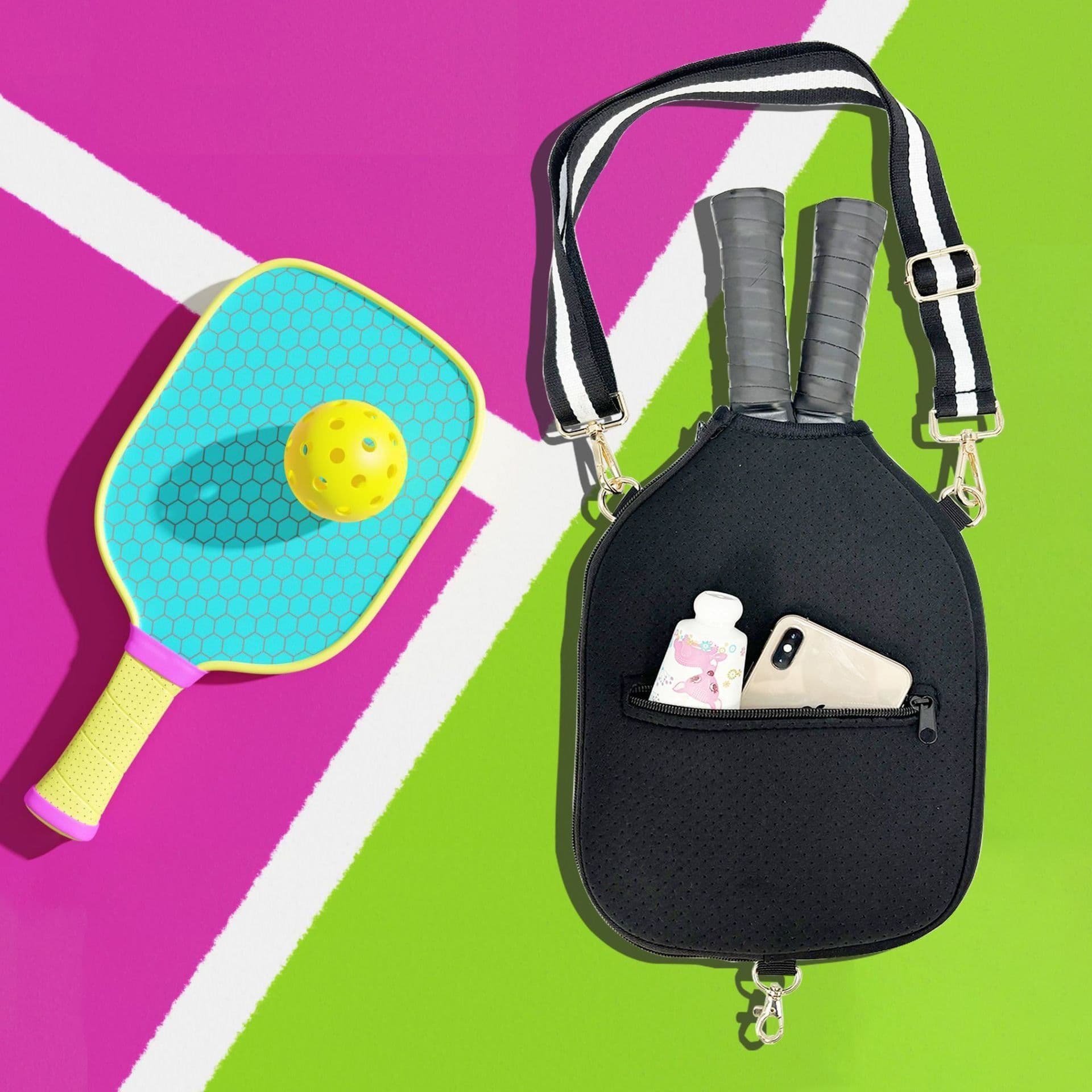 image-Fashion Striped Hand-carrying Crossbody Shoulder Tennis Pack