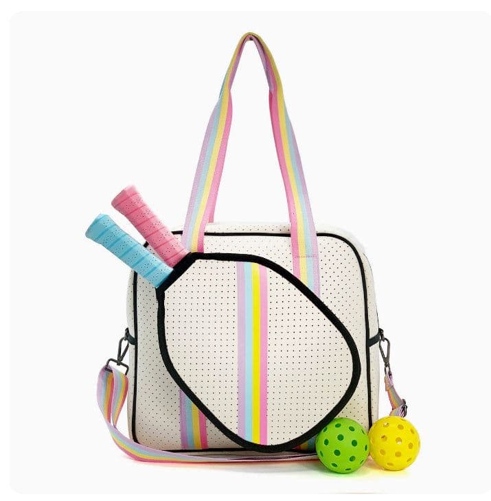 image-Fashion Striped Hand-carrying Crossbody Shoulder Tennis Pack