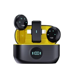 image-One-to-two Live Radio Noise Reduction Mini Button Magnetic Wireless Collar Clip Microphone