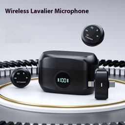image-One-to-two Live Radio Noise Reduction Mini Button Magnetic Wireless Collar Clip Microphone