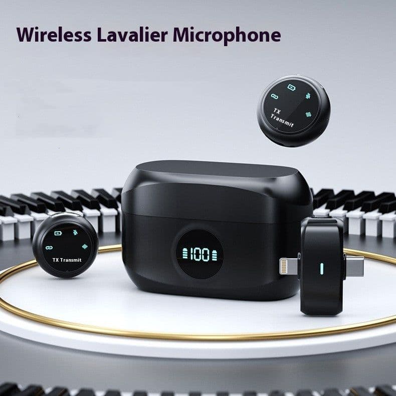 image-One-to-two Live Radio Noise Reduction Mini Button Magnetic Wireless Collar Clip Microphone