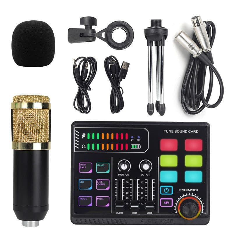 image-48v Large Shock Film English Sound Card Mobile Live Streaming Anchor Full Set Of Equipment