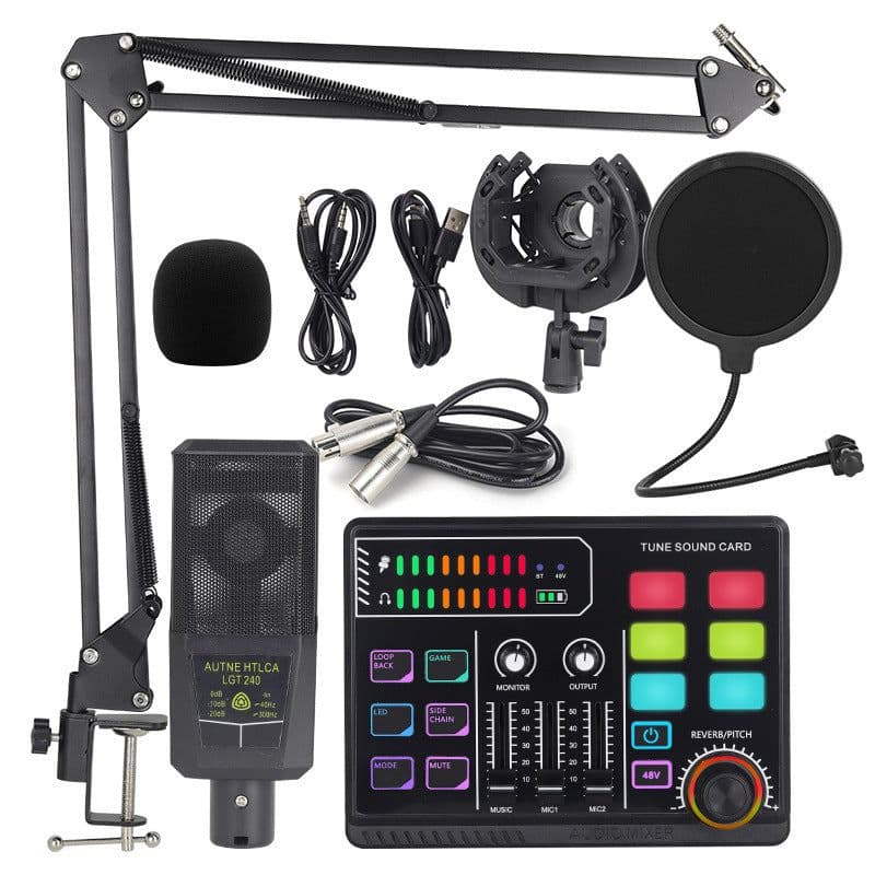 image-48v Large Shock Film English Sound Card Mobile Live Streaming Anchor Full Set Of Equipment
