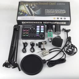 image-48v Large Shock Film English Sound Card Mobile Live Streaming Anchor Full Set Of Equipment