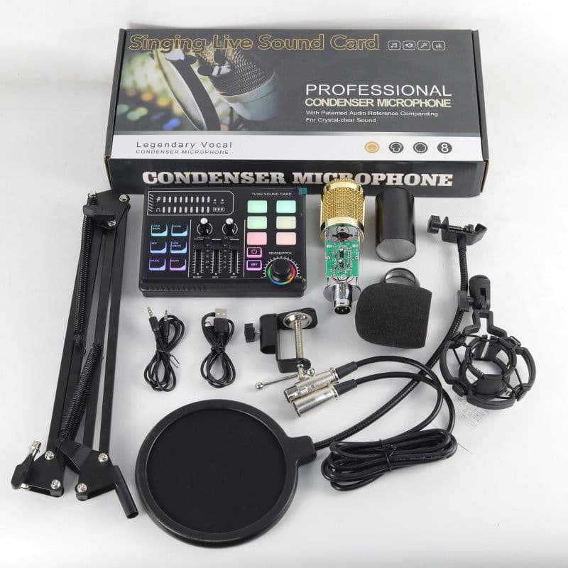 image-48v Large Shock Film English Sound Card Mobile Live Streaming Anchor Full Set Of Equipment