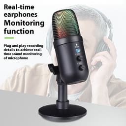 image-USB Microphone RGB Mobile Phone Computer Live Karaoke E-sports Games Microphone