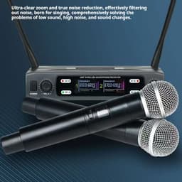 image-Home Karaoke Microphone New VHF One-to-two Wireless Microphone