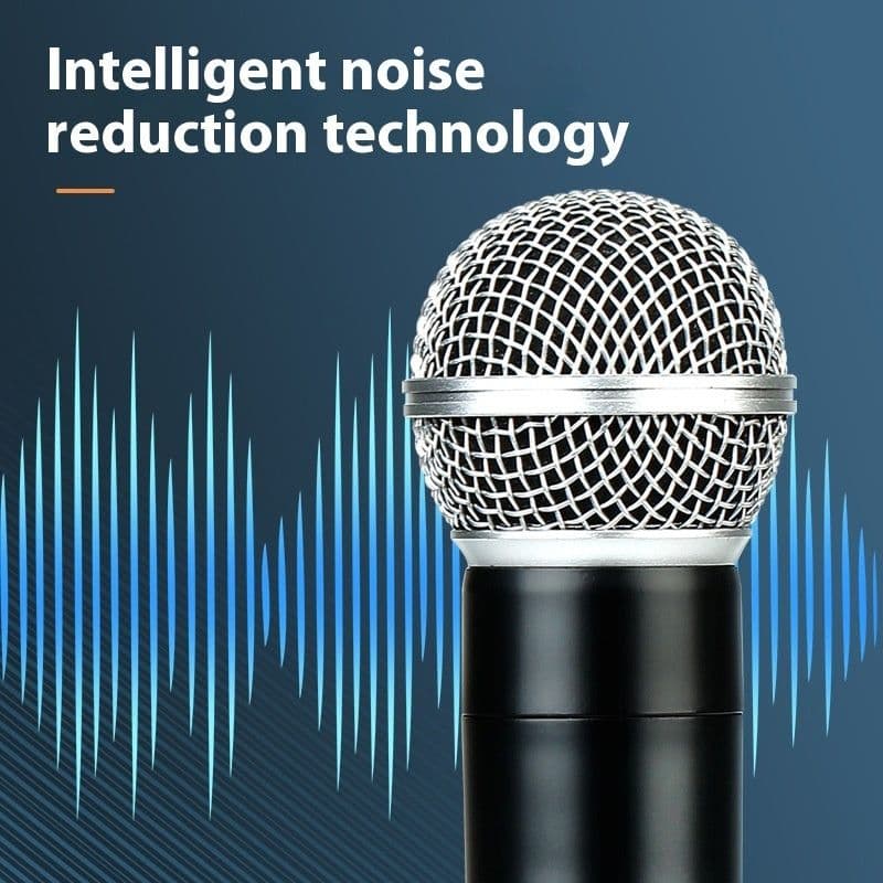 image-Home Karaoke Microphone New VHF One-to-two Wireless Microphone