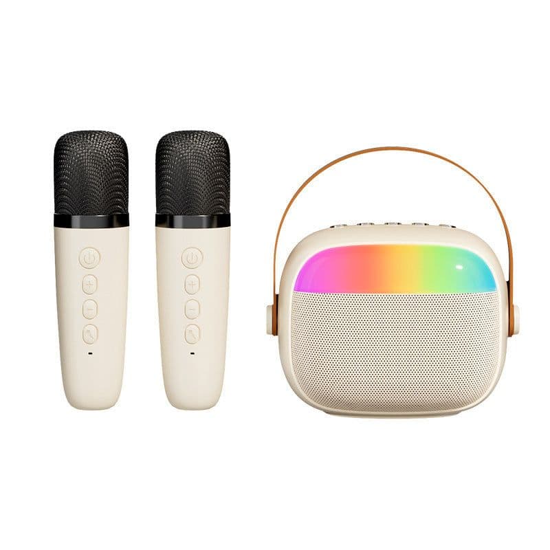 image-Wireless Bluetooth Speaker Family KTV Colorful Light Microphone
