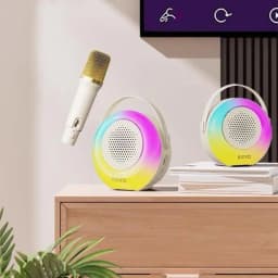image-K38 Colorful Karaoke Audio Microphone Integrated