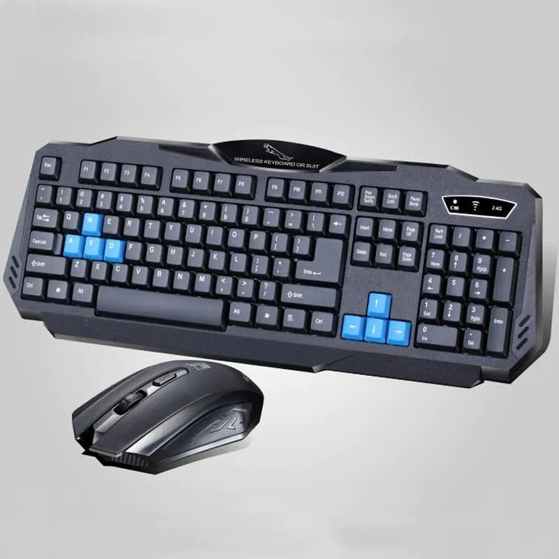 image-1 Set Of Durable Fashion Colorful Ergonomical Designed Wireless Black Keyboard Mouse Combos For Office & Home Computer Gam
