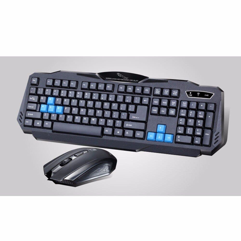 image-1 Set Of Durable Fashion Colorful Ergonomical Designed Wireless Black Keyboard Mouse Combos For Office & Home Computer Gam