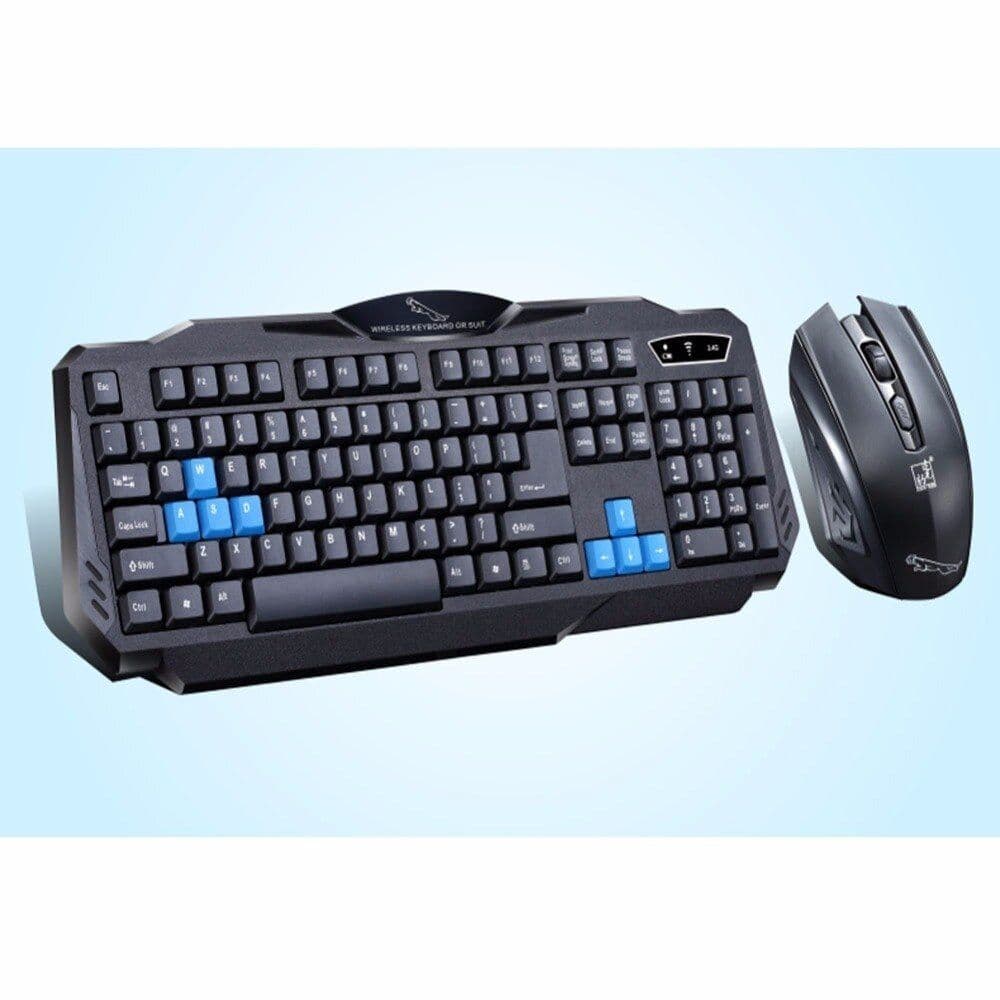 image-1 Set Of Durable Fashion Colorful Ergonomical Designed Wireless Black Keyboard Mouse Combos For Office & Home Computer Gam