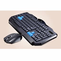 image-1 Set Of Durable Fashion Colorful Ergonomical Designed Wireless Black Keyboard Mouse Combos For Office & Home Computer Gam