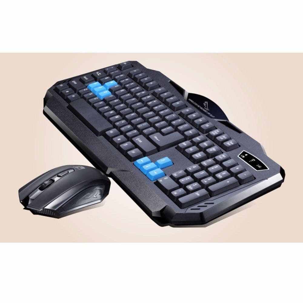image-1 Set Of Durable Fashion Colorful Ergonomical Designed Wireless Black Keyboard Mouse Combos For Office & Home Computer Gam