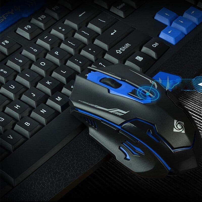 image-Hk8100 2.4 G Wireless Gaming Keyboard Mouse Combo Ergonomics Waterproof Optical For Pc Laptop Desktop Gamer