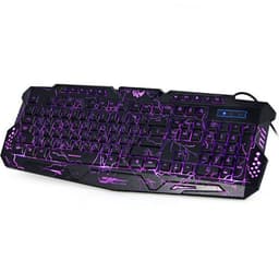 image-J10 tricolor backlight wired gaming keyboard set colorful luminous gaming mouse keyboard Russian keyboard