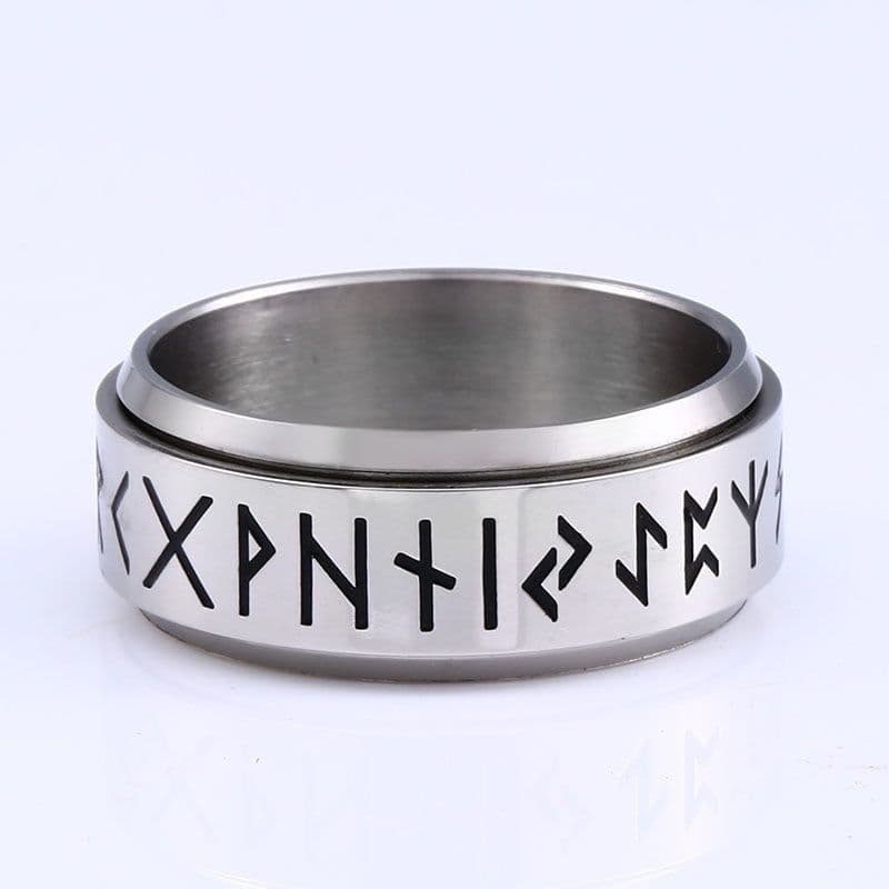 image-Korean Fashion Titanium Steel Rotatable Ring