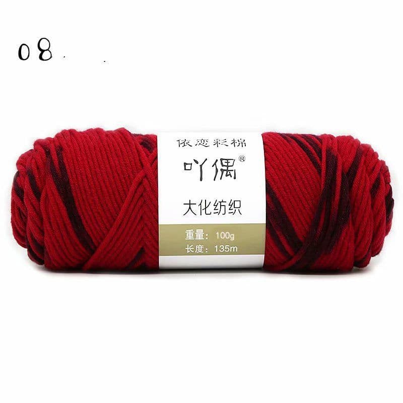 image-8 Strands Of Gradient Milk Cotton Wool Hand-knitted Medium Thick