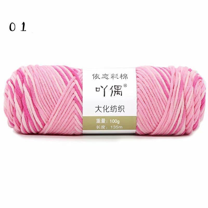 image-8 Strands Of Gradient Milk Cotton Wool Hand-knitted Medium Thick