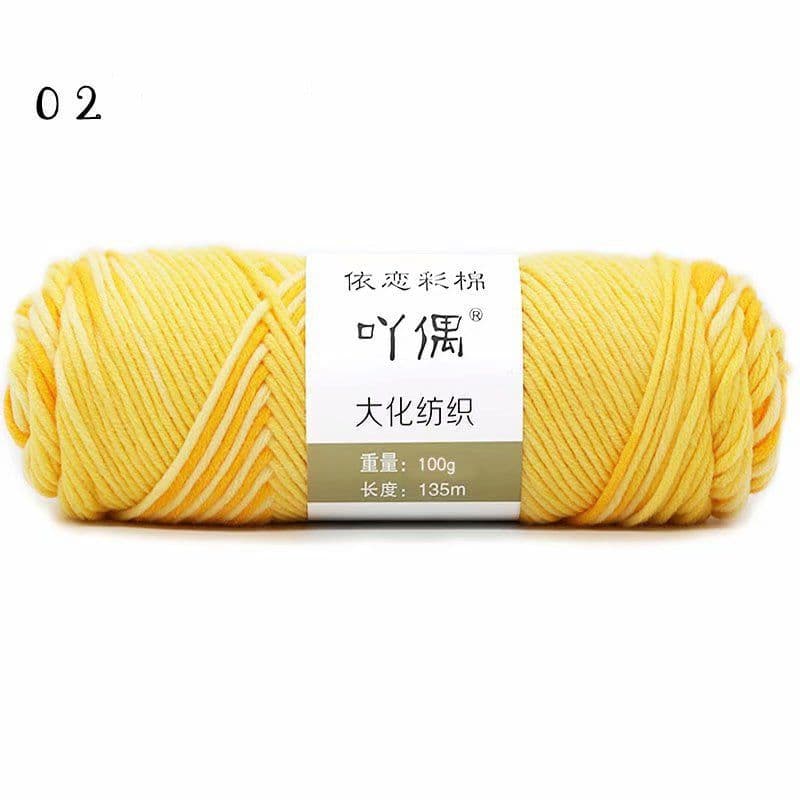 image-8 Strands Of Gradient Milk Cotton Wool Hand-knitted Medium Thick