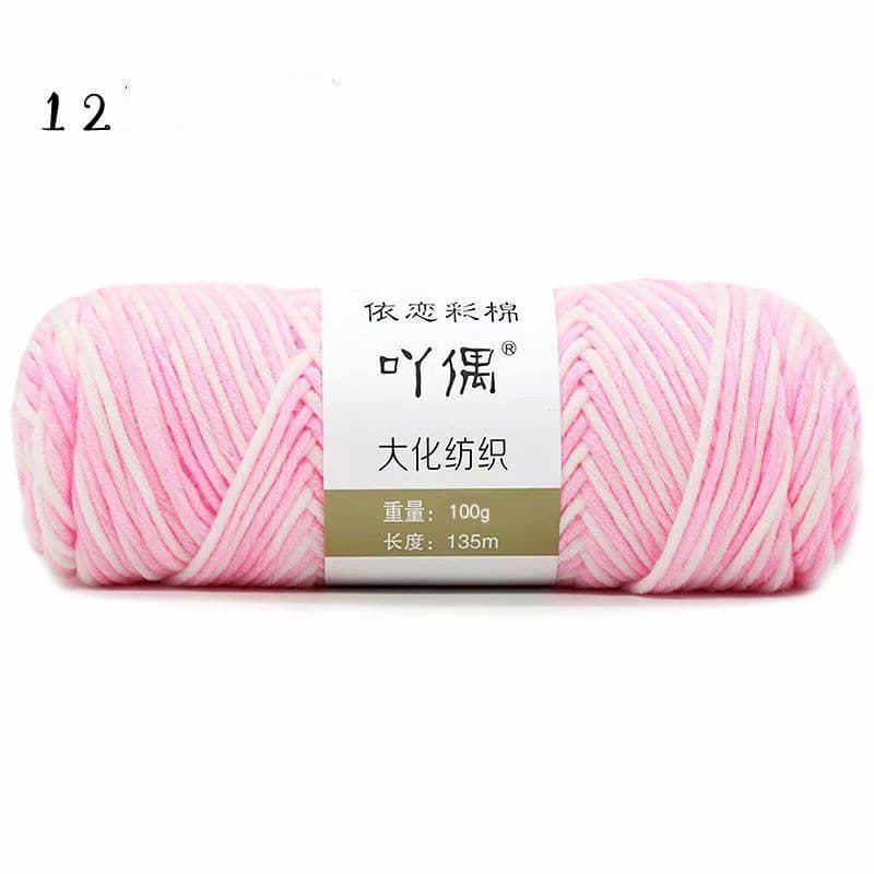 image-8 Strands Of Gradient Milk Cotton Wool Hand-knitted Medium Thick