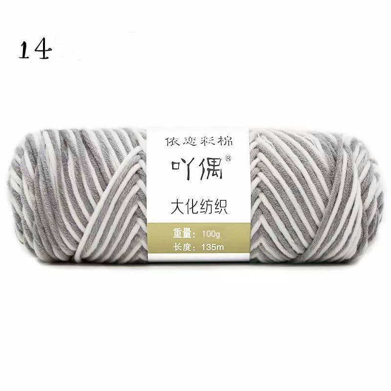 image-8 Strands Of Gradient Milk Cotton Wool Hand-knitted Medium Thick