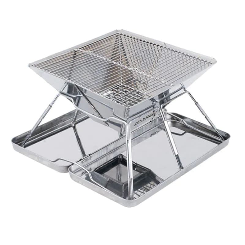 image-Stainless Steel 3-4 People Picnic Portable Foldable Barbecue Grill