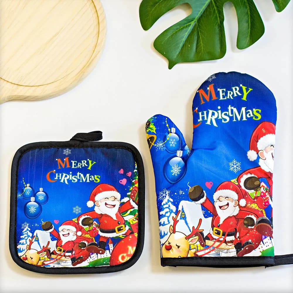 image-Kitchen High-temperature Resistant Anti-scald Oven Printing Gloves Suit