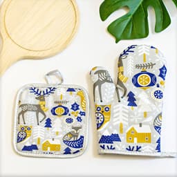 image-Kitchen High-temperature Resistant Anti-scald Oven Printing Gloves Suit