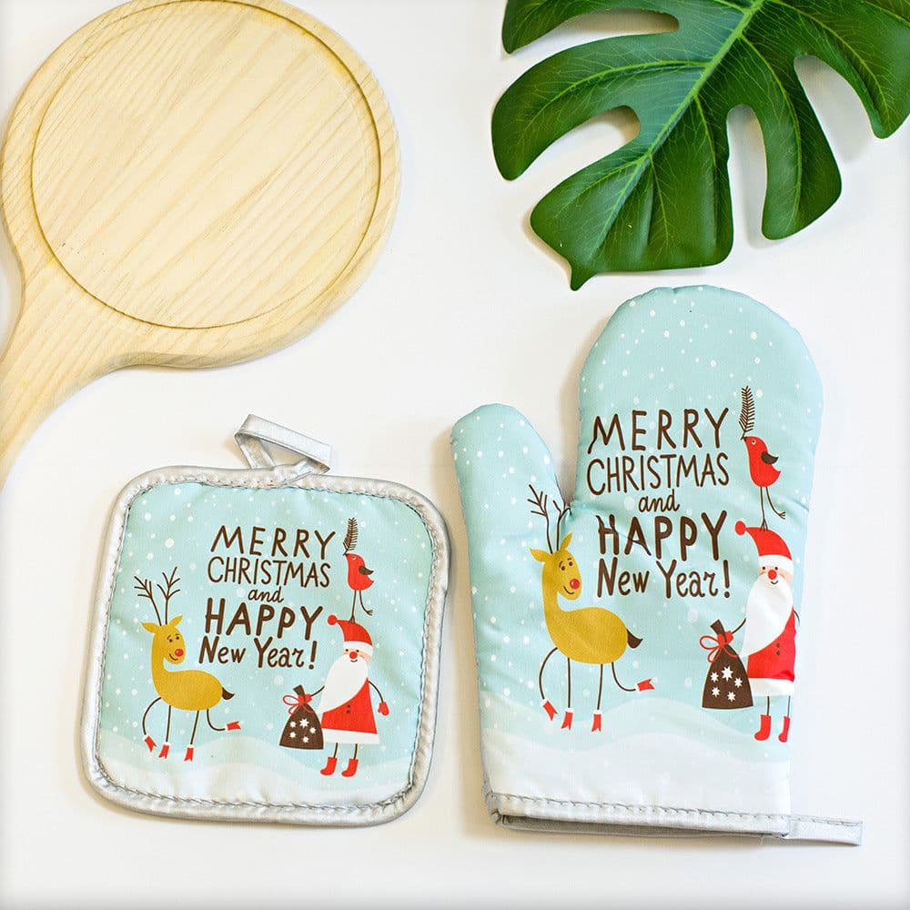 image-Kitchen High-temperature Resistant Anti-scald Oven Printing Gloves Suit