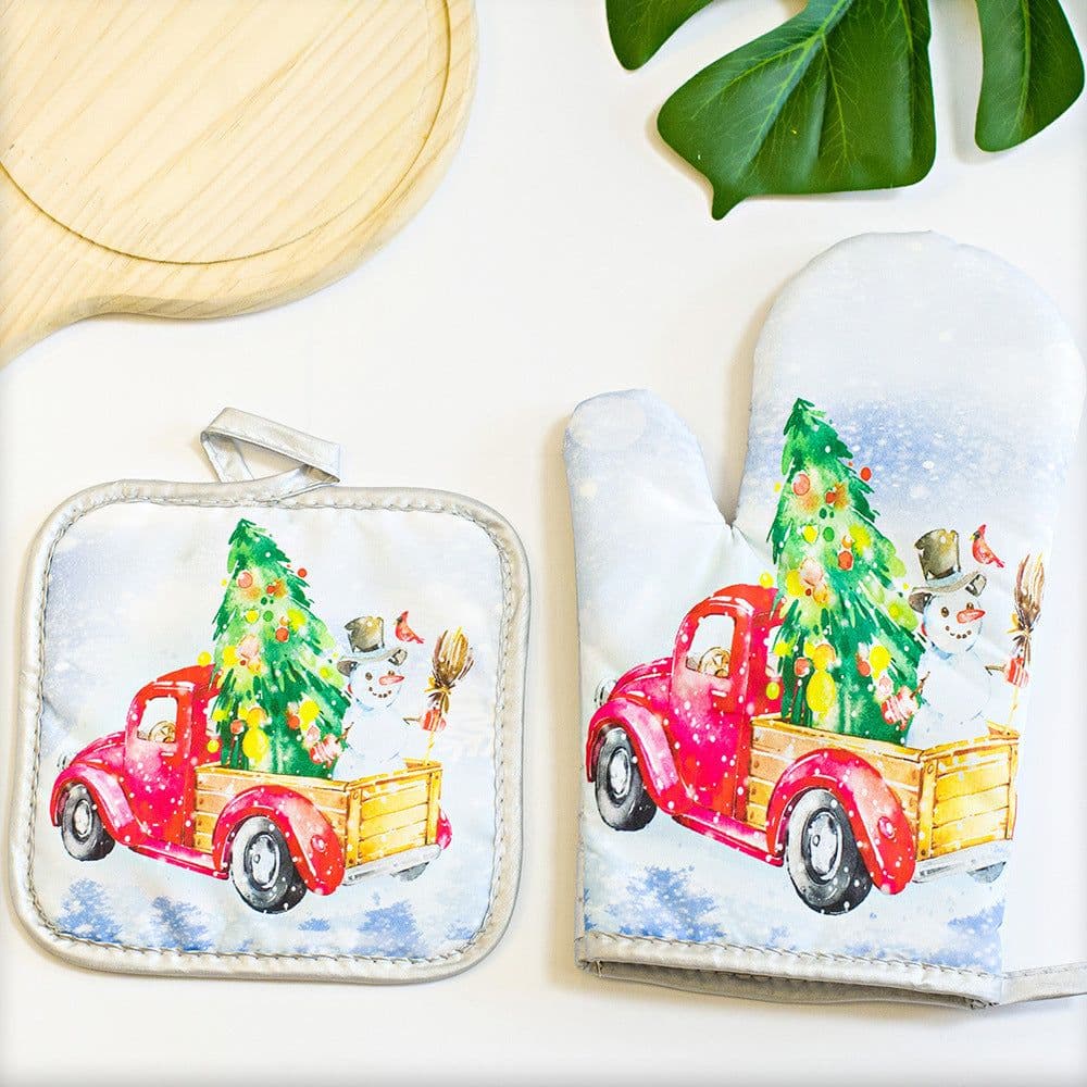 image-Kitchen High-temperature Resistant Anti-scald Oven Printing Gloves Suit