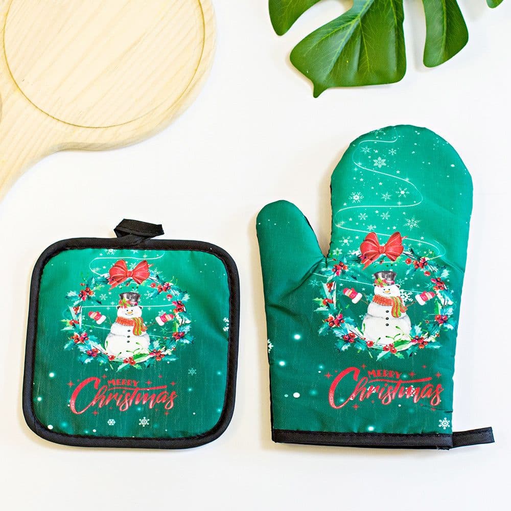 image-Kitchen High-temperature Resistant Anti-scald Oven Printing Gloves Suit