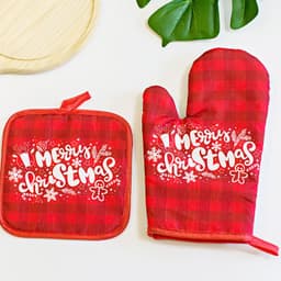 image-Kitchen High-temperature Resistant Anti-scald Oven Printing Gloves Suit
