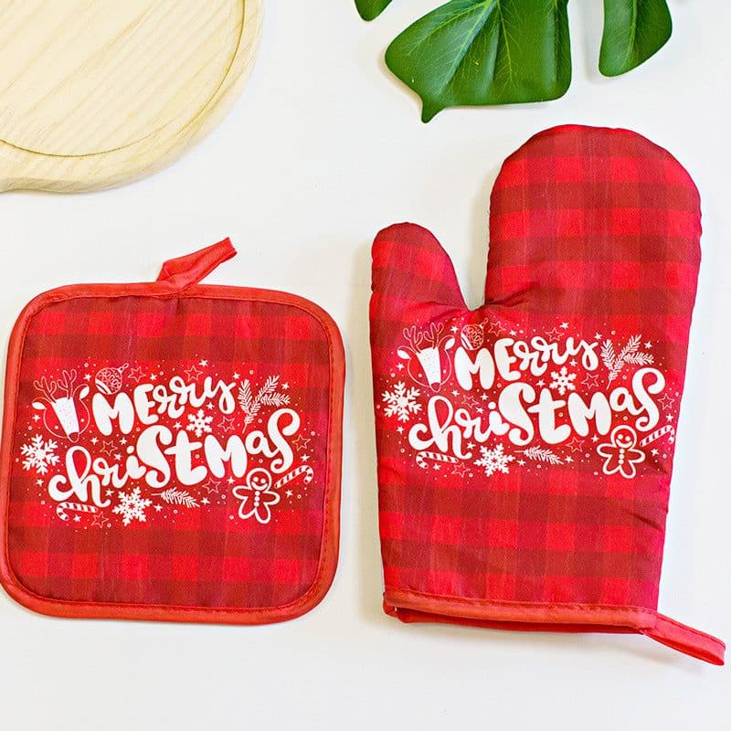 image-Kitchen High-temperature Resistant Anti-scald Oven Printing Gloves Suit