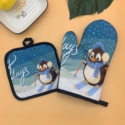image-Kitchen High-temperature Resistant Anti-scald Oven Printing Gloves Suit