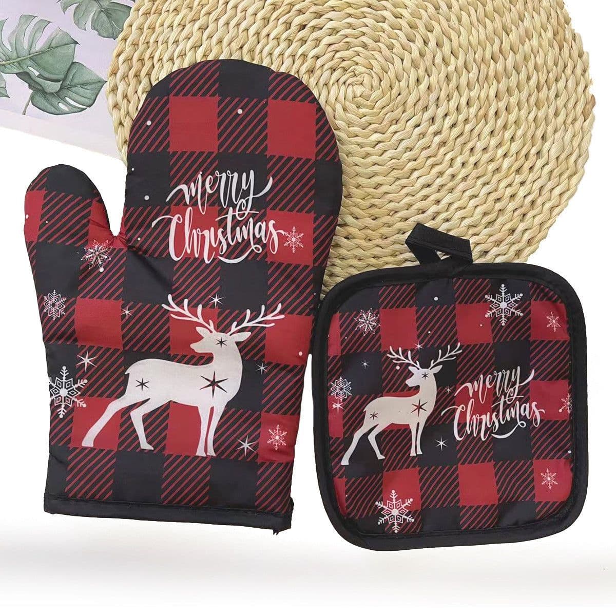 image-Kitchen High-temperature Resistant Anti-scald Oven Printing Gloves Suit