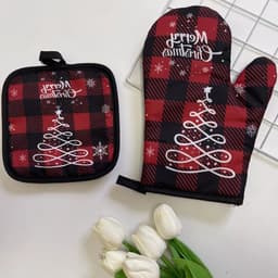 image-Kitchen High-temperature Resistant Anti-scald Oven Printing Gloves Suit