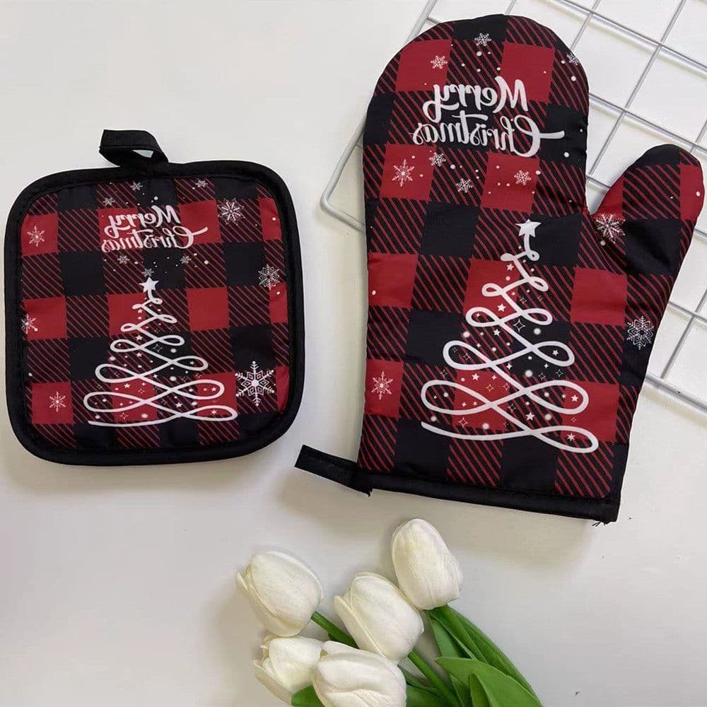 image-Kitchen High-temperature Resistant Anti-scald Oven Printing Gloves Suit