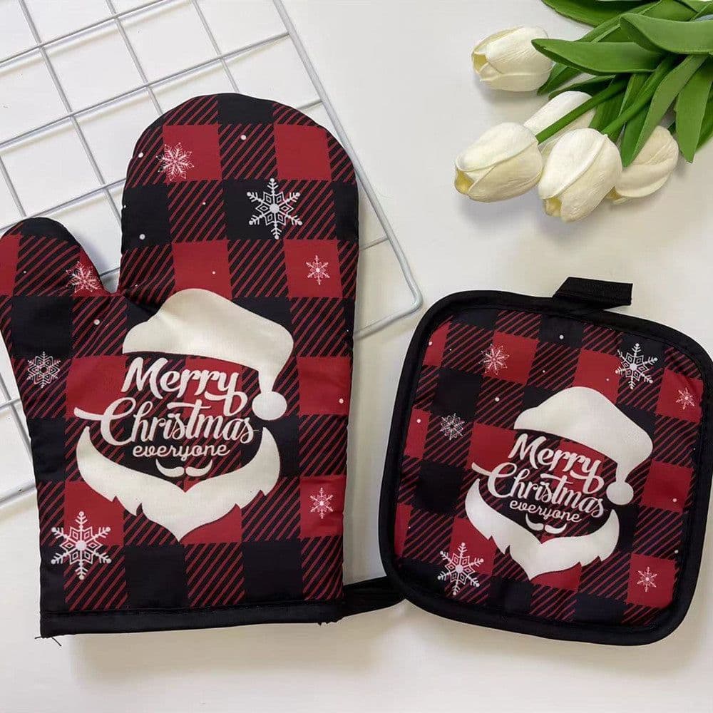 image-Kitchen High-temperature Resistant Anti-scald Oven Printing Gloves Suit