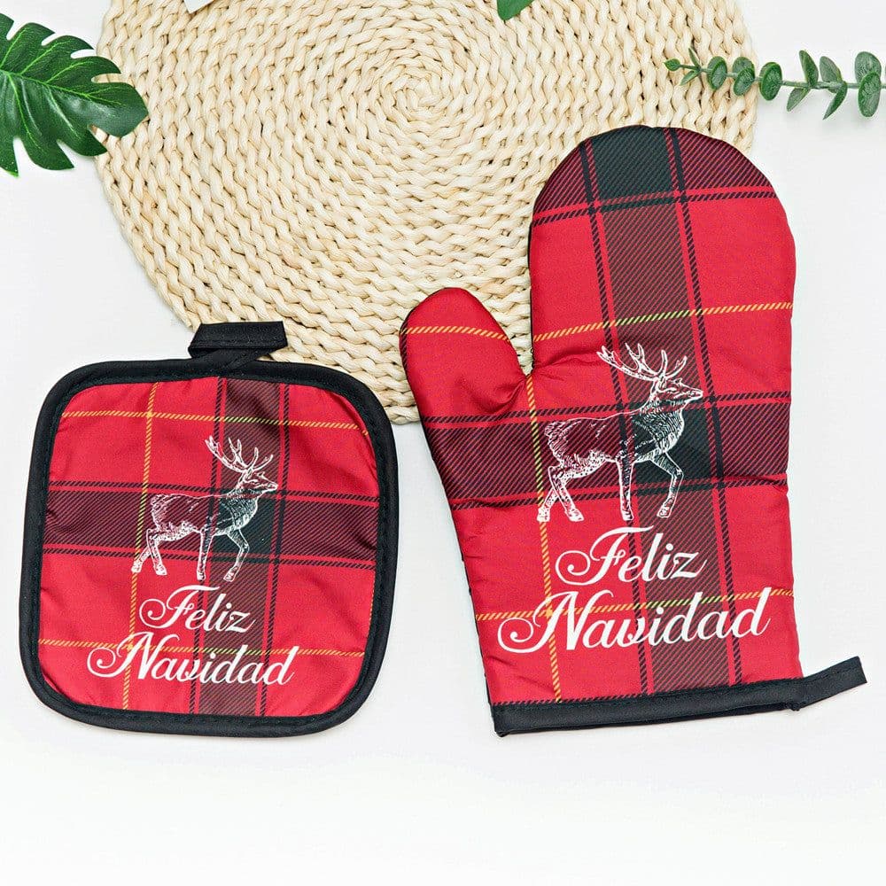 image-Kitchen High-temperature Resistant Anti-scald Oven Printing Gloves Suit