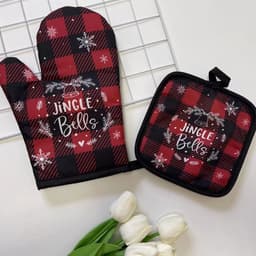 image-Kitchen High-temperature Resistant Anti-scald Oven Printing Gloves Suit
