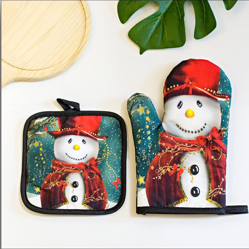 image-Kitchen High-temperature Resistant Anti-scald Oven Printing Gloves Suit