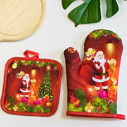 image-Kitchen High-temperature Resistant Anti-scald Oven Printing Gloves Suit