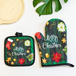 image-Kitchen High-temperature Resistant Anti-scald Oven Printing Gloves Suit